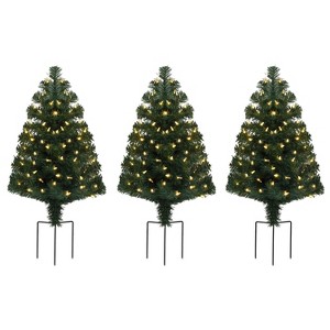 Mr. Christmas Alexa Enabled LED Illuminated Pathway Christmas Trees, Set of 3 - 1 of 1