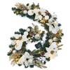 Christmas Garland with 20 Battery LED Lights, Pine Cones, Gold Leaves & Ornaments, Battery Operated Garland for Mantel,  Table - 4 of 4