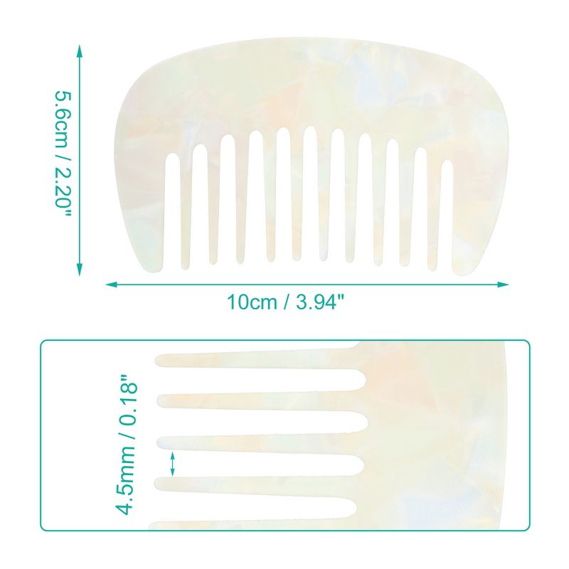 Unique Bargains Anti-Static Pocket Size Wide Tooth for Thick Curly Hair Detangling Comb 1 Pc, 4 of 7