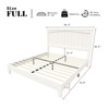 AMERLIFE Solid Wood Bed Frame, Mid Century Platform Bed with Arched Lines Headboard - 3 of 4