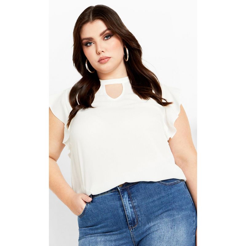 Women's Plus Size Annabelle Top - ivory | CITY CHIC, 1 of 7