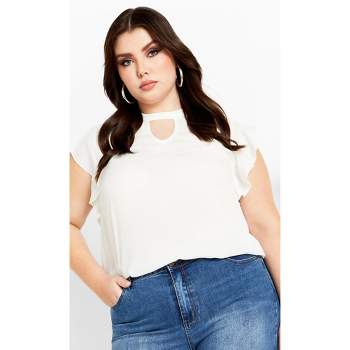 Women's Plus Size Annabelle Top - ivory | CITY CHIC