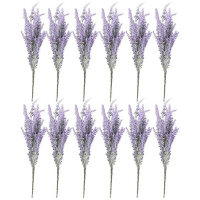 Artificial Lavender Flowers - 12 Bundles Lavender Bouquet in Purple - Fake Flowers Artifical Plant for Home Decor, Wedding, Party, Patio
