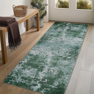 Coolmee Washable Area Rug Modern Abstract Rug Soft Non-Slip Non-Shedding Faux Wool Stain Resistant Floor Carpets for Living Room Bedroom - 1 of 4