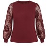 Avenue Women's Plus Size Parker Lace Long Sleeve Top - 4 of 4