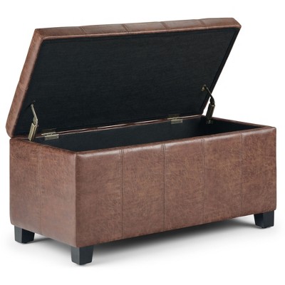NicBex Faux Leather Storage Ottoman Bench,Storage Ottoman with Stitched Design and Nailhead Trim,Modern Storage Bench for Living Room,Bedroom