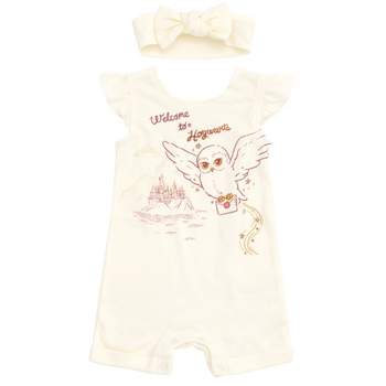 Harry Potter Hedwig Owl French Terry Romper and Headband Newborn to Toddler