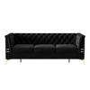 XIYUYEU 82" Sofa Velvet Upholstered 3-Seat Couch Soft Sponges Chesterfield Sofa with Gold Legs - 2 of 4