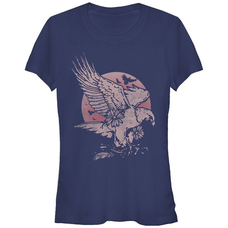 Juniors Womens Lost Gods Full Moon Eagle T-Shirt, 1 of 4