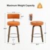Bekrvio 26" Faux Leather Swivel Bar Stools Set of 1/2/3/4,Mid Century Modern Counter Chairs with Wood Legs and Curved Back for Kitchen Island - 4 of 4
