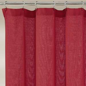 Pleated Button Machine Washable Shower Curtain - 1 of 4