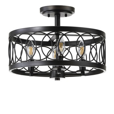 Oil Rubbed Bronze Drum Semi-Flush Mount Light
