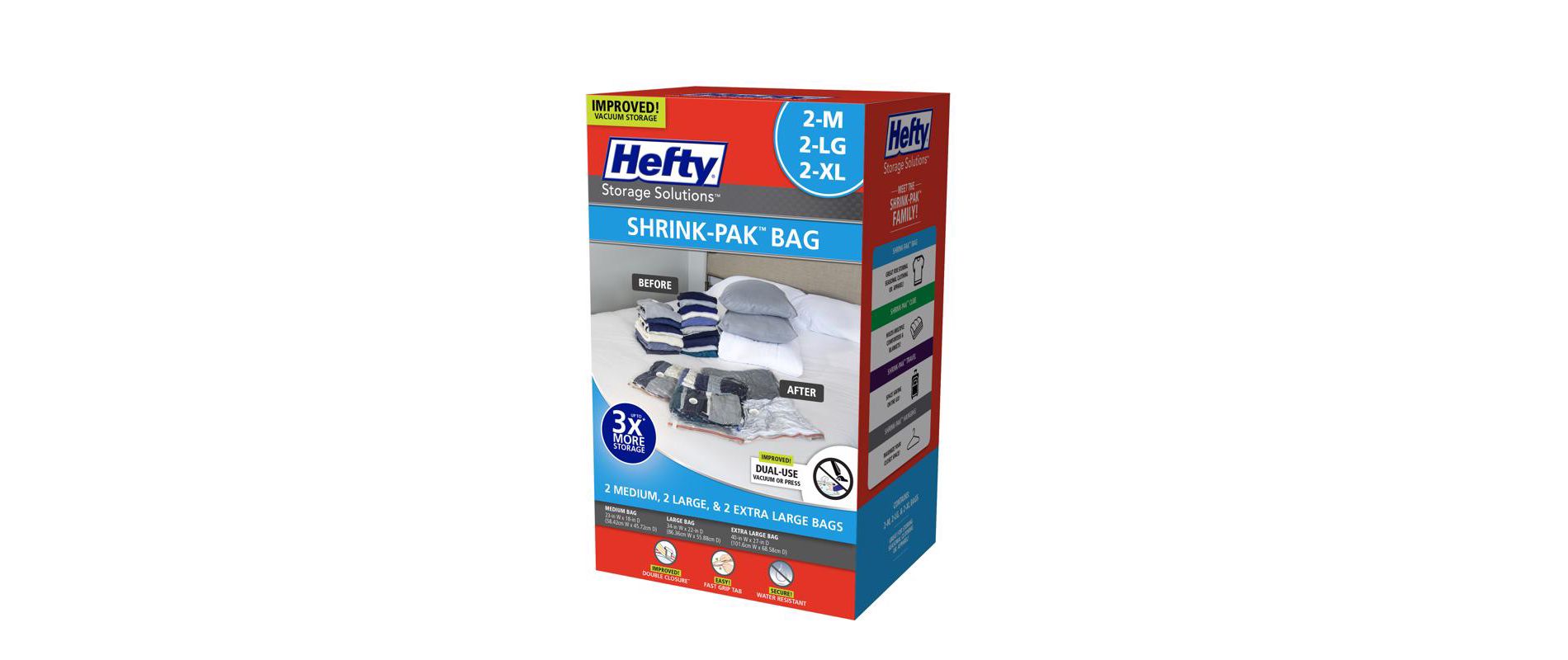Hefty Shrink-Pak Clear Vacuum Cube Storage Bags (Case of 2)