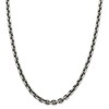 Black Bow Jewelry Men's 7mm, Sterling Silver Antiqued Beveled Cable Chain Necklace - 3 of 4