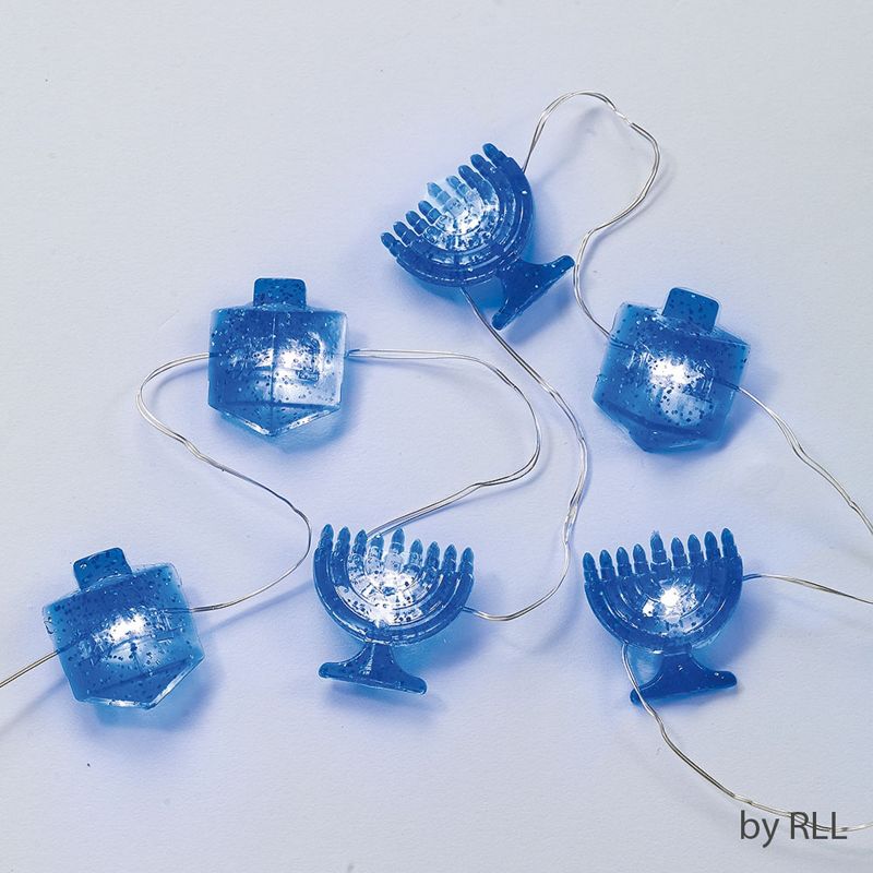 Rite Lite 20ct Chanukah Micro LED Battery Operated Mini String Lights with Timer Blue -  6' Clear Wire, 2 of 3