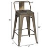 Tangkula 4 PCS Metal Bar Stools 24" Industrial Height Chair Gunmetal - 4 of 4