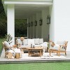 Cambridge Casual Robin 2pc Teak Wood Outdoor Lounge Chair with Oyster Cushion: Indonesian Craftsmanship, Weather-Resistant - 2 of 4