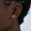 Moon and Star Flat Back Earrings for Women Sterling Silver 16g Cartilage Helix Lobe Body Piercing Stud Ginger Lyne - 4 of 4