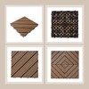 11 Pieces of 11.7" x 11.7" Textured Plastic Wood Deck Tiles for Outdoor Terrace Flooring, Brown - 3 of 4