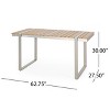 NicBex 62.75Inch Rectangle Dining Table with Faux Wood Slats Tabletop and Aluminium Frame - 3 of 4