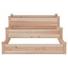 vidaXL Solid Wood Fir Raised Garden Bed, 47.2"x47.2"x22", Multi-Level Design for Versatile Planting, Great for Deck, Patio, Garden, Natural Brown - 4 of 4