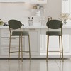PU Leather Bar Stools Set of 2 with Footrest & Golden Metal Frame, 29" Seat Height for Kitchen Home Bar-3irtyhousy - 3 of 4