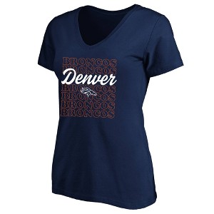 NFL Denver Broncos Women's Plus Size Short Sleeve V-Neck T-Shirt - 1 of 3