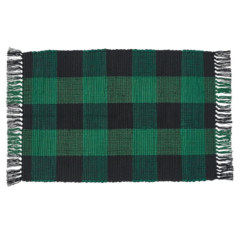 Park Designs Buffalo Check Rag Rug - 2' x 3' - Forest Green, 1 of 4