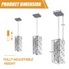 DAKAFUL 3-Pack Adjustable Height Crystal Pendant Light, E26 Base Modern Square Hanging Lamp with Crystal Shade for Kitchen, Dining Room - 4 of 4
