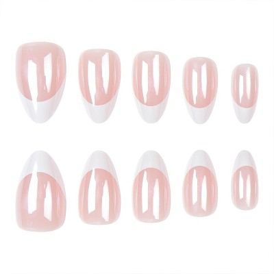 LOVELAY CREATIONS Almond French Tip Press-On Nails