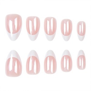 LOVELAY CREATIONS Almond French Tip Press-On Nails - 1 of 4