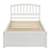ALEXOUN Solid Wood Twin Size Platform Bed Frame with Trundle and Headboard, No Box Spring Needed,for Teens Boys Girls Bedroom,Room - 4 of 4