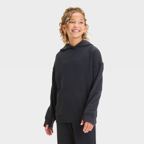 Girls Fleece Hoodie Sweatshirt All In Motion Black S Target