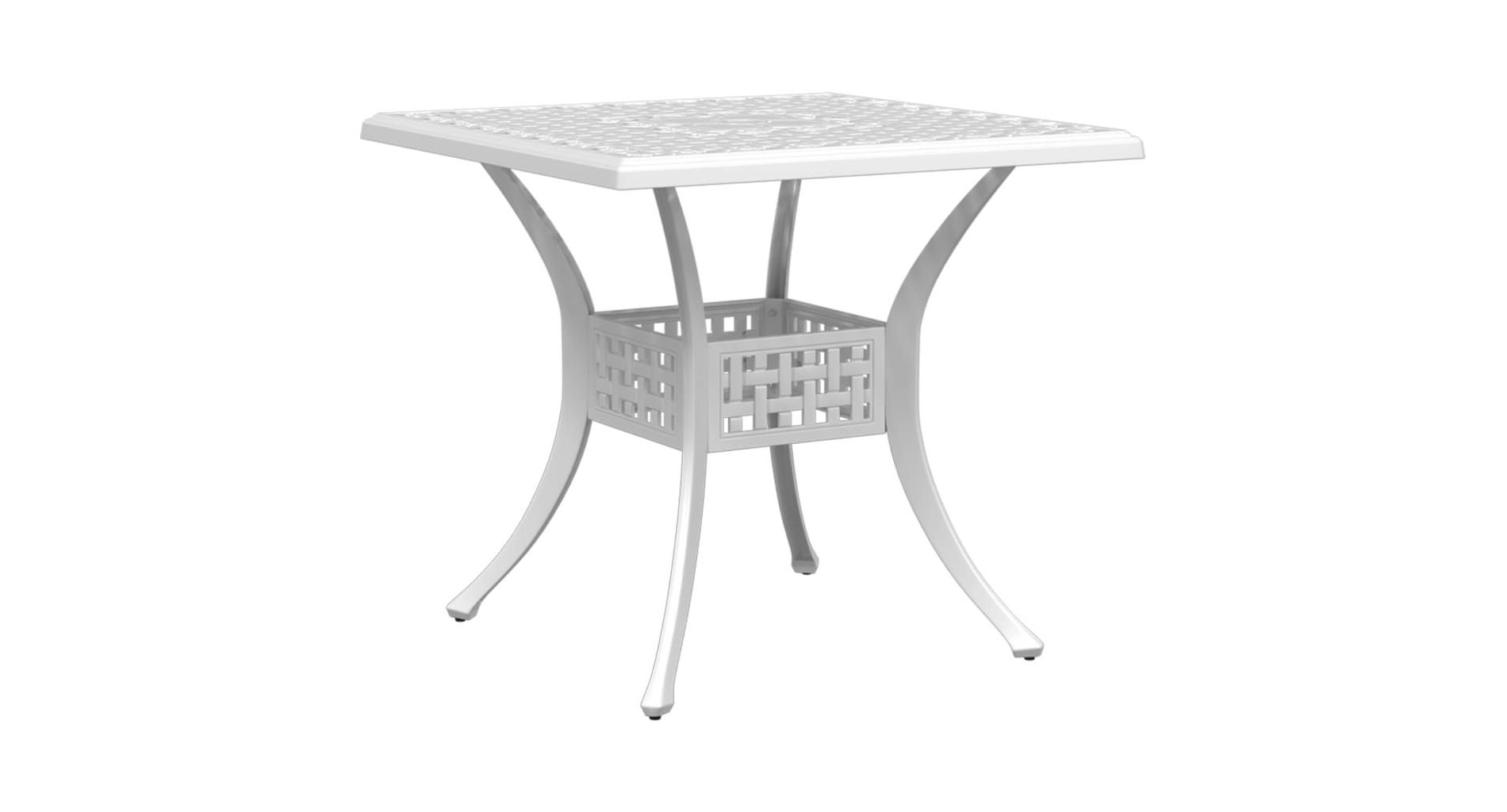 vidaXL Garden Table White Cast Aluminum 31.5 in x 31.5 in Durable