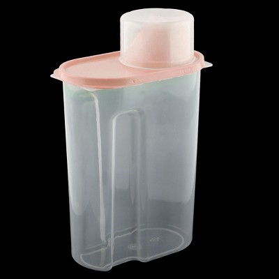 Unique Bargains Plastic Kitchen Cereal Grain Bean Rice Food Storage Container 2.5L Pink Clear 1 Pc — фото 3