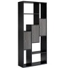 CAVINAS Bookcases for Living Room 4-Tier Display Storage Cabinet 2-Toned Bookcase with 4 Shelves for Office - 4 of 4