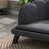 Lyngins Velvet Dog Sofa Bed for Large and Medium Dogs,Elegant Pet Couch with Foam Cushion,Birch Wood Legs,Gray - 4 of 4