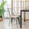 Nordlys Set of 4 Metal and Gray Wood Dining Chairs Modern Design Style Dining Room - 2 of 4