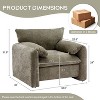 Oris 38.6" Wide Chenille Oversized Armchair Accent Chair Single Sofa Lounge Chair With Solid Wood Legs And Arm Pads-Maison Boucle - 4 of 4