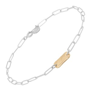 Silpada 'After All' Sterling Silver with 14K Yellow Gold Plating Link Anklet, 9" - 1 of 4