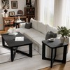 Spassway Wood Coffee Table Set Modern Coffee Table with Square End Table Living Room Table Set with Criss Cross Base for Apartment Home Office - 2 of 4