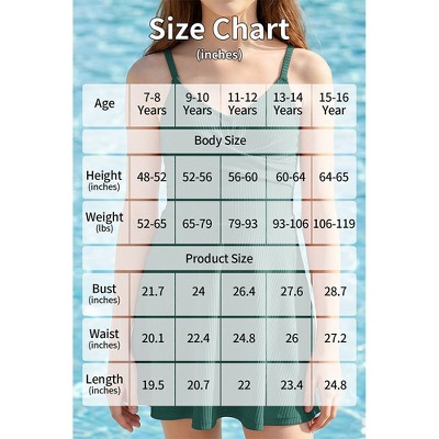Charmo Girls Ribbed Wrap V Neck Adjustable Strap One Piece Swimsuit With Built-in Brief Swim Dress Black 11-12 Years — фото 5