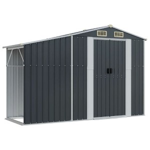 vidaXL Garden Shed in Anthracite - Galvanized Steel Garden Storage with Ample Space, Convenient Design, and Ventilation - 1 of 4