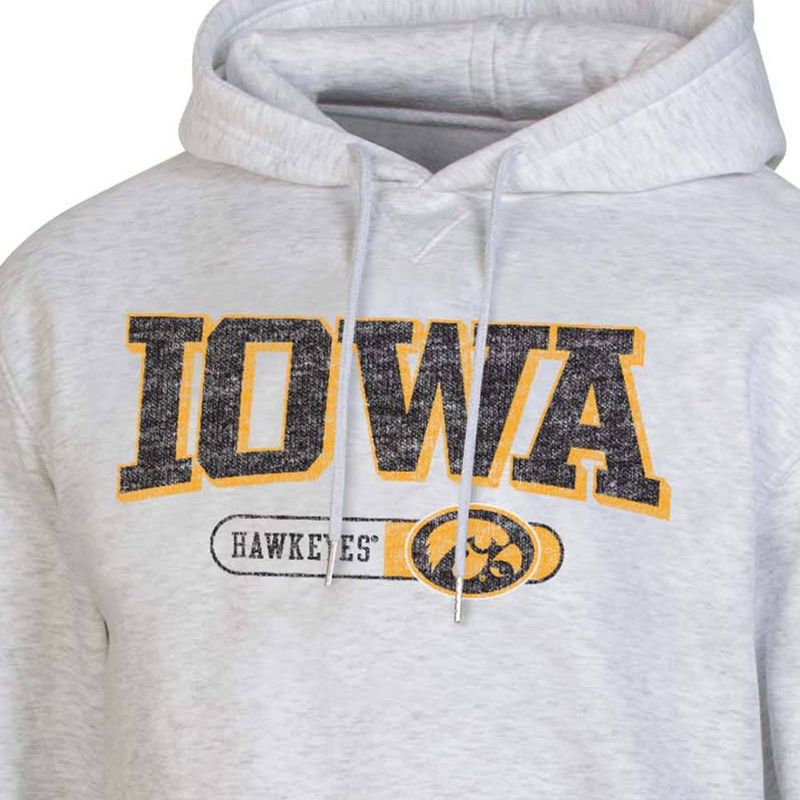 NCAA Iowa Hawkeyes Gray Fleece Hooded Sweatshirt, 3 of 4