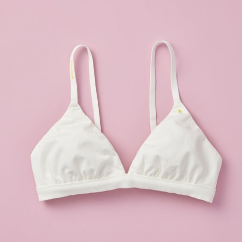Girls' Best Triangle Cotton Starter Bra With Soft Cotton Fabric, Adjustable  Straps By Yellowberry - White Cloud, Medium : Target