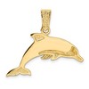 Black Bow Jewelry 14k Yellow Gold and Imitation Opal Dolphin Pendant - 3 of 4