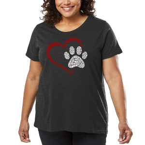 LA Pop Art Paw Heart - Women's Word Art T-Shirt - 1 of 4
