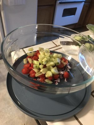 4qt Glass Mixing Bowl with Lid Clear - Figmint™
