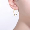Guili Sterling Silver Colored Cubic Zirconia 3-Stone C-Hoop Earrings – A Stylish and Modern Accessory That Adds a Touch of Elegance to Any Look - 2 of 2