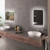 SEVOBAL Bathroom Vanity Mirrors Dimmable Mirror with Customizable Lighting and Anti Fog Smooth Surface No-Fog, Silver, 27.5"*19.75"*1.5" - 4 of 4
